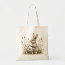 Bolso De Tela Fiesta de Pascua Bunny Beige Boho