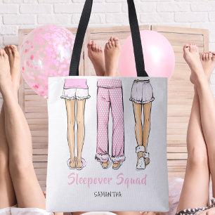 Bolso De Tela Fiesta de pijamas personalizada Favor de sleepover