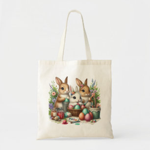 Bolso De Tela Fiesta de pintura Cute, Conejo de Pascua/Primavera
