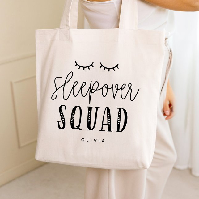 Bolso De Tela Fiesta de Sleepover Squad de color editable (Subido por el creador)