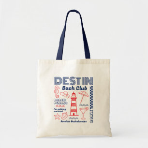 Bolso De Tela Fiesta de Soltera Destin Bach Club Beach Doodle