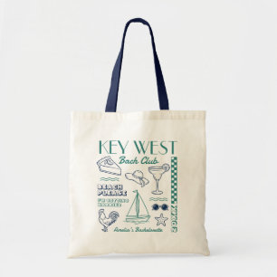 Bolso De Tela Fiesta de Soltera en la Playa Dibujo Doodle Key We