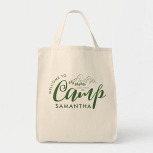 Bolso De Tela Fiesta de Soltera Personalizada Campamento Moderno