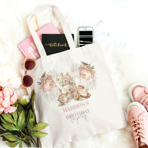 Bolso De Tela Fiesta de té elegante de cumpleaños personalizado