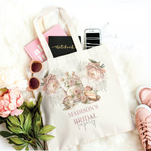 Bolso De Tela Fiesta de té elegante nupcial personalizada