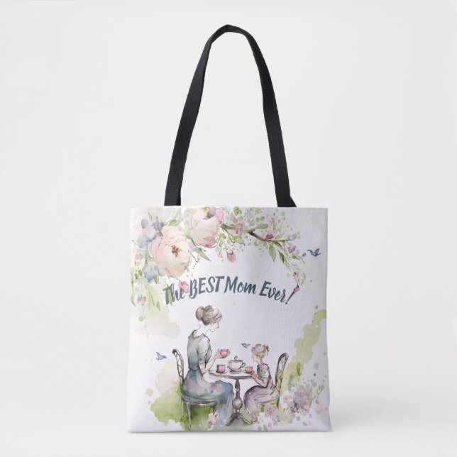 Bolso De Tela Fiesta de té para mamá y hija (Anverso)