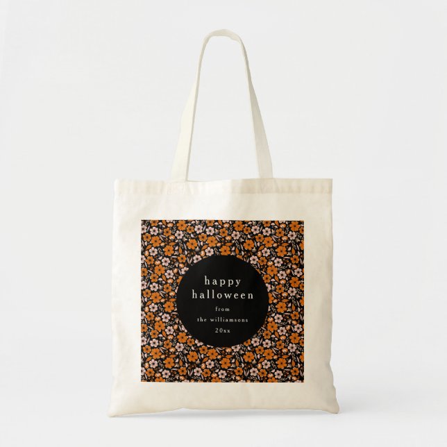 Bolso De Tela Fiesta de tratamiento de caídas florales personali (Frente)