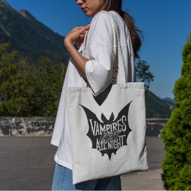 Bolso De Tela Fiesta de vampiros toda la noche Halloween (Subido por el creador)