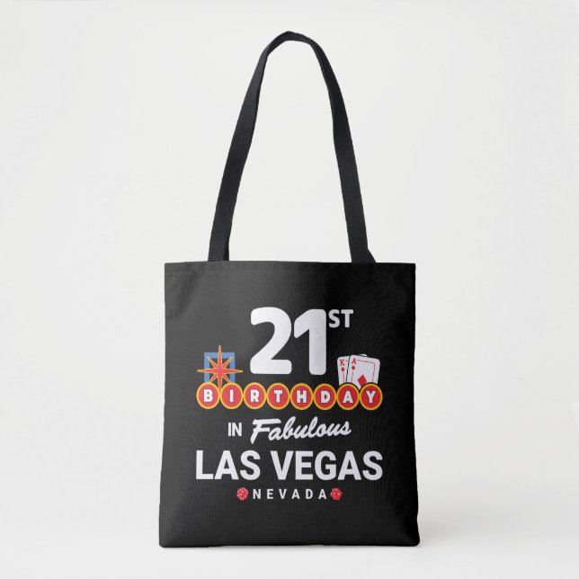 Bolso De Tela Fiesta del Cumpleaños de Las Vegas - Cumpleaños 21 (Anverso)