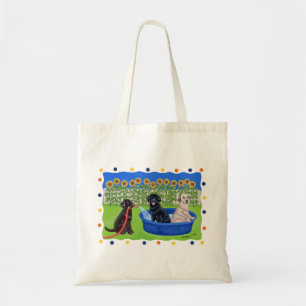 Bolso De Tela Fiesta en la piscina divertida Labradors