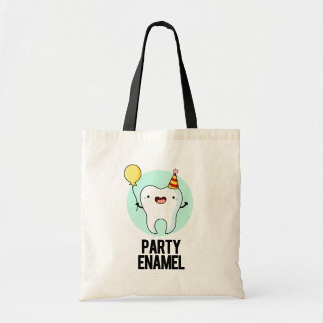 Bolso De Tela Fiesta Enamel Funny Tooth Pun (Frente)