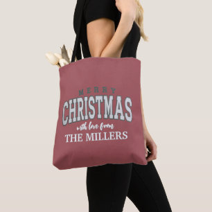 Bolso De Tela Fiesta Familiar Personalizada Navidad 2025