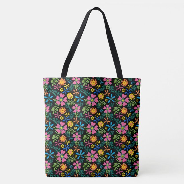 Bolso De Tela Fiesta floral (Anverso)