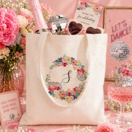 Bolso De Tela Fiesta Floral Disco de Jardín Monograma