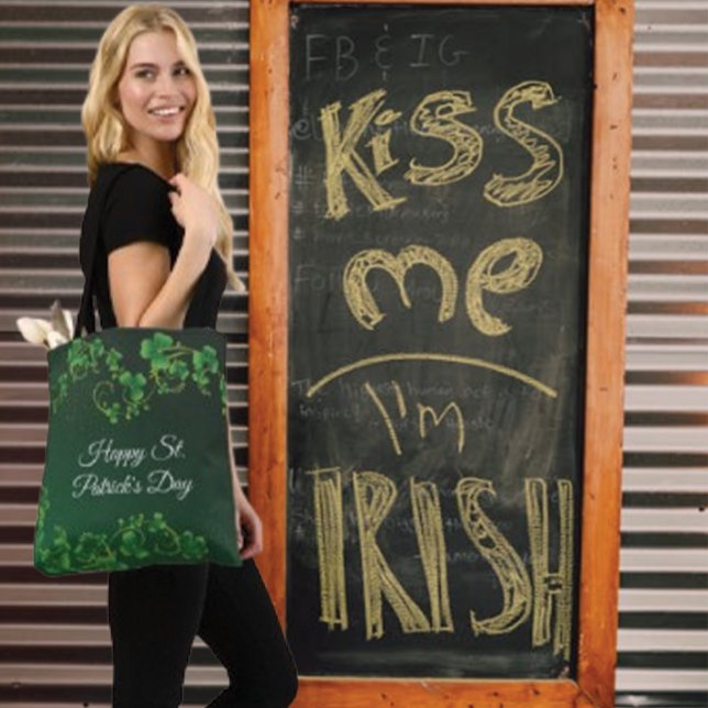 Bolso De Tela Fiesta irlandés del Green Shamrock Vine (Subido por el creador)