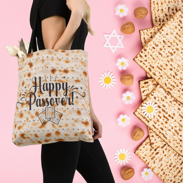 Bolso De Tela Fiesta judía Cute Matzah Feliz Pascua (Subido por el creador)