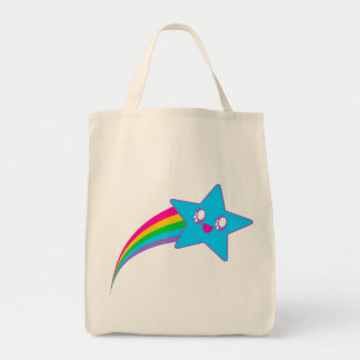 Bolso De Tela Fiesta Kawaii Neon Estrella Arcoíris