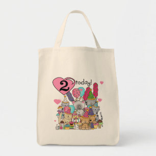 Bolso De Tela Fiesta Kittens Camisetas y Regalos de 2º Cumpleaño