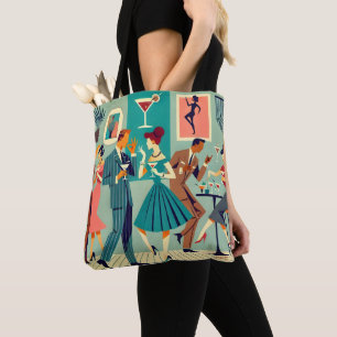 Bolso De Tela Fiesta moderno de mediados del siglo XX El baile M