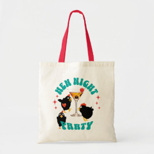 Bolso De Tela Fiesta Nocturna de Gallinas Divertidas Gallina Div