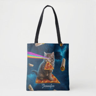 Bolso De Tela Fiesta Pizza Cat Láser