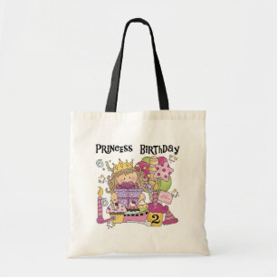 Bolso De Tela Fiesta Princesa 2ª camisetas de cumpleaños y regal