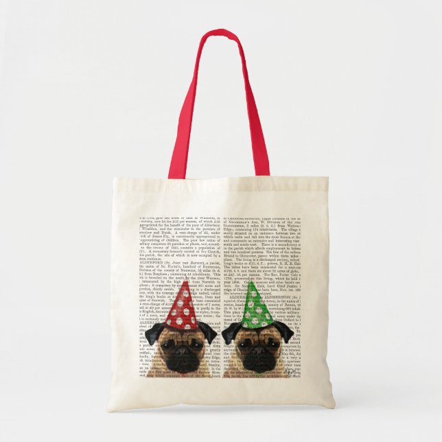Bolso De Tela Fiesta Pugs Pair (Frente)