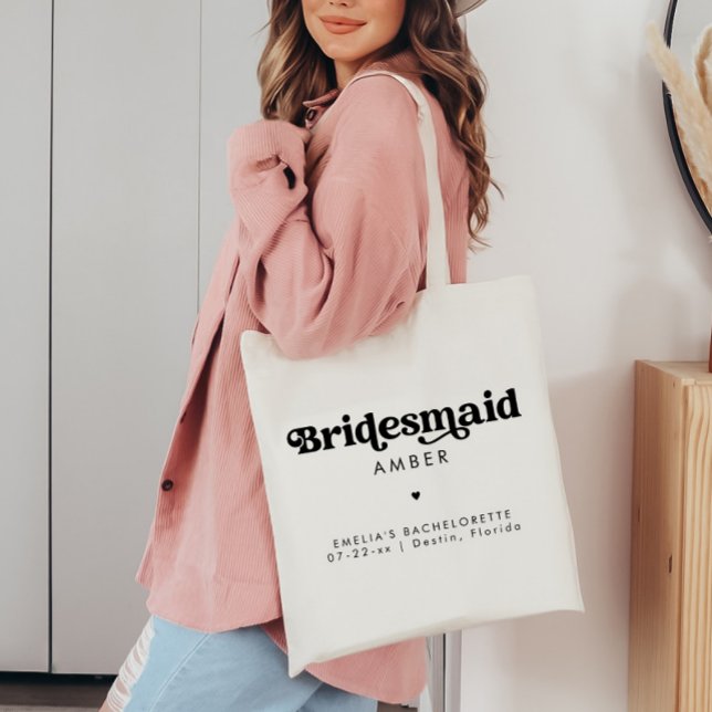 Bolso De Tela Fiesta Retro Bachelorette Toto Bag Bridesmaid (Subido por el creador)