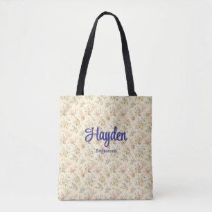 Bolso De Tela Fiesta Romántica de Boda Floral Mezclada de Marfil