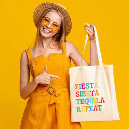 Bolso De Tela Fiesta Siesta Tequila Repetir