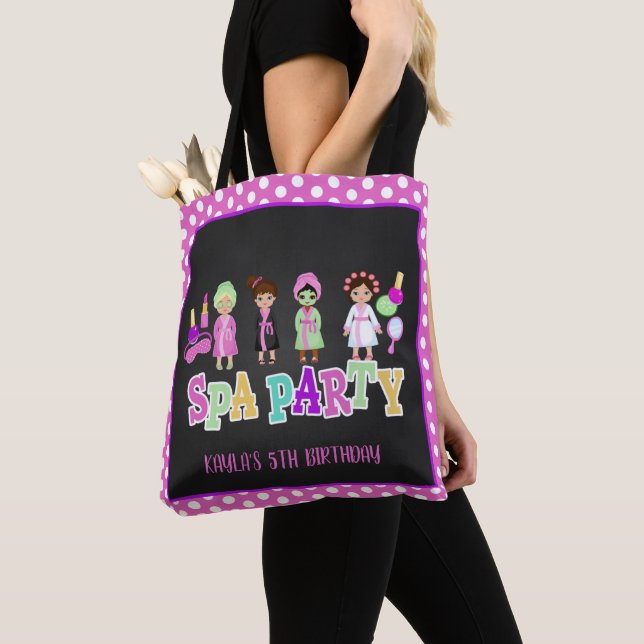 Bolso De Tela Fiesta Tote Bag - Chicas - Blk (Detalle)