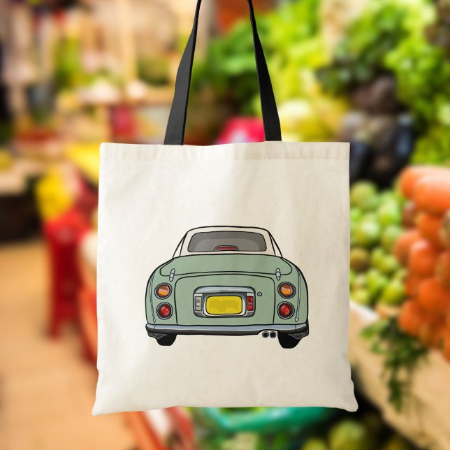 Bolso De Tela Figarras Cute Coche de Figaro Verde Esmeralda (Fun tote bag for the emerald green figaro car owner)