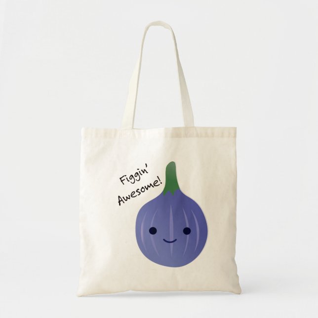 Bolso De Tela figgin Awesome Fig Pun (Frente)