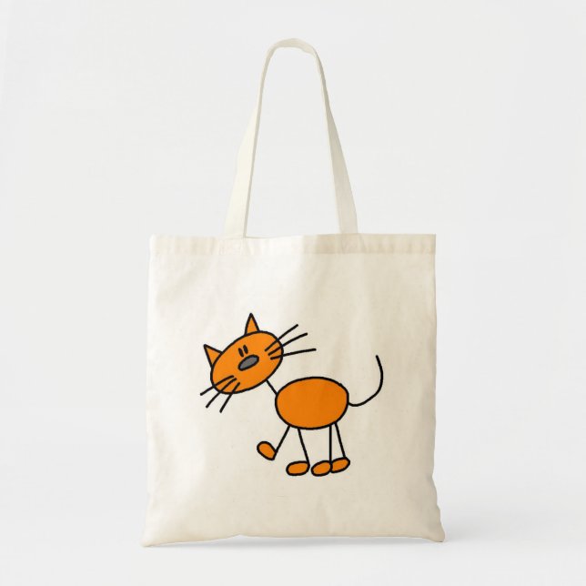 Bolso De Tela Figura camisetas y regalos del palillo del gato (Frente)