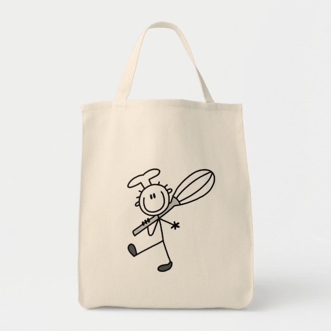 Bolso De Tela Figura cocinero del palillo con el Whipper (Frente)
