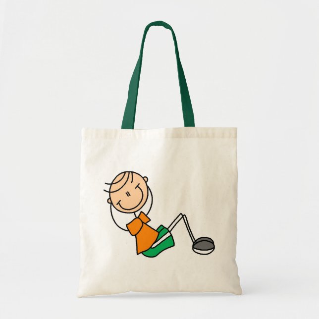 Bolso De Tela Figura del palillo que ejercita las camisetas y (Frente)
