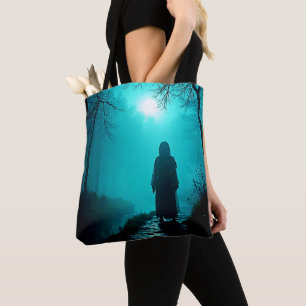 Bolso De Tela Figura fantasma en el diseño de bosques embrujados