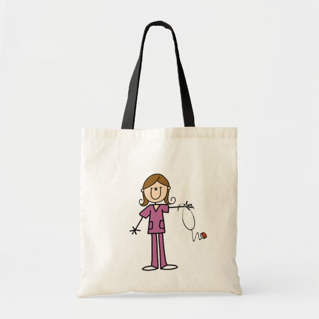 Bolso De Tela Figura femenina enfermera del palillo del pelo de (Frente)