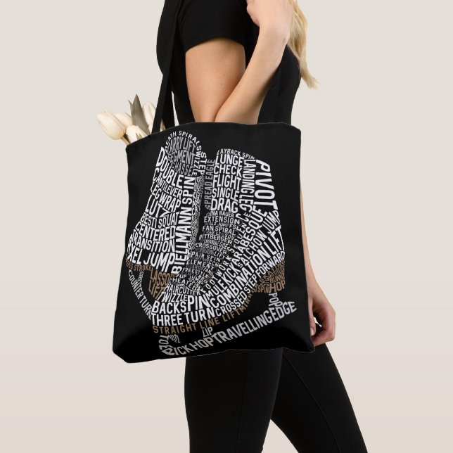 Bolso De Tela Figura Skate Word Art Hice Dance (Detalle)