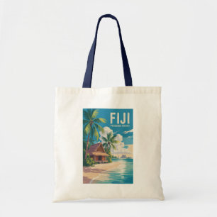 Bolso De Tela Fiji Beach Hut Travel Art Vintage