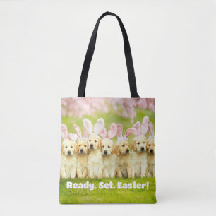 Bolso De Tela Fila de conejitos cachorros
