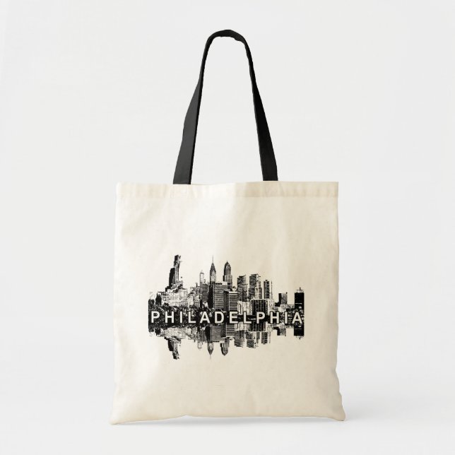 Bolso De Tela Filadelfia, perfil de Pensilvania (Frente)