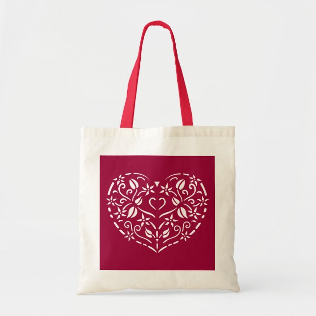 Bolso De Tela Filigree Heart (Frente)