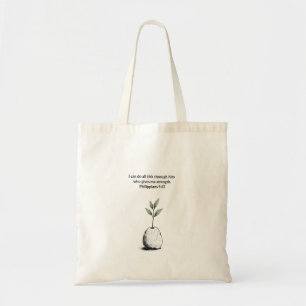 Bolso De Tela Filipenses 4:13 "Todo lo puedo" Escritura