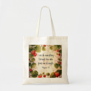 Bolso De Tela Filipenses 4:13 Versículo Bíblico en Diseño Atempo