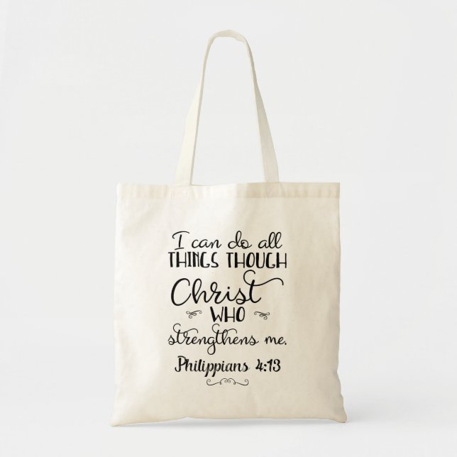 Bolso De Tela Filipinas 4:13 Biblia cristiana versus Tote de fe (Frente)