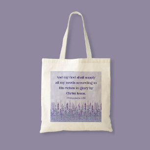 Bolso De Tela Filipinas 4:19 Biblia Verse Mi Dios proporcionará