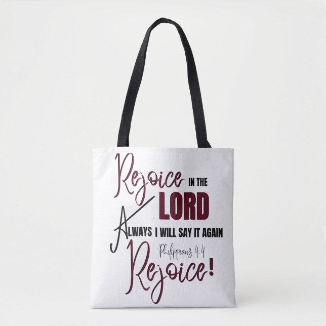 Bolso De Tela Filipinas 4:4- Disfruta siempre en el Señor (Anverso)