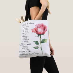 Bolso De Tela Filipinas 4:8 Lo que sea que sean flores nobles