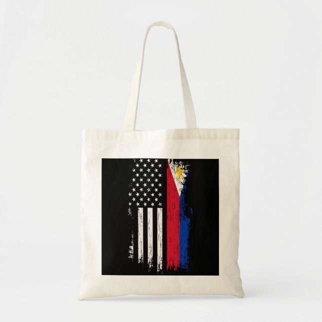 Bolso De Tela Filipino American Flag  Pride Philippines s (Frente)